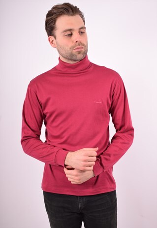 DIADORA MENS VINTAGE TOP LONG SLEEVE MEDIUM PINK 90'S