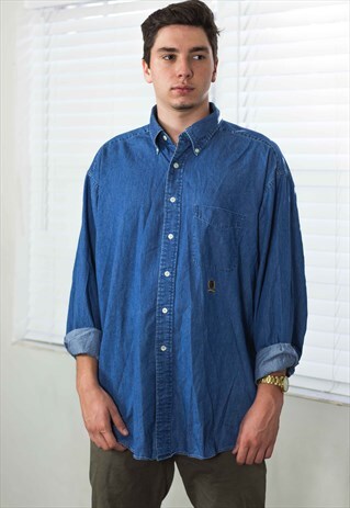 VINTAGE TOMMY HILFIGER SHIRT DENIM LOGO 90S X 12.3