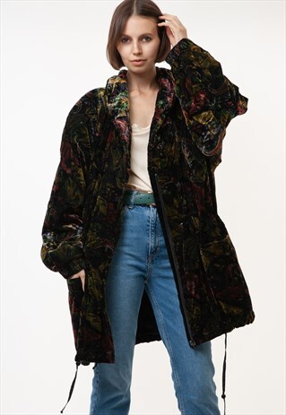 PATCHWORK FALL WINTER MULTICOLOR BUTTONS UP WOMAN COAT 4334