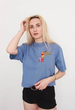 VINTAGE 90S RARE DISNEY WINNIE THE POOH T-SHIRT LILAC