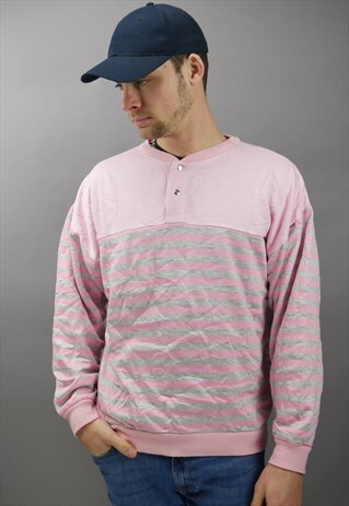 VINTAGE STRIPED SWEATER IN PINK