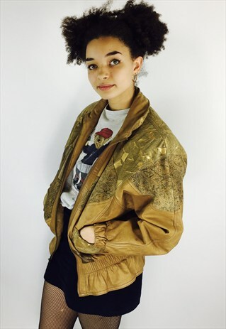 LEATHER 80S BOMBER JACKET