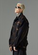 BLEACHED DENIM JACKET TIE-DYE RIPPED JEAN BOMBER PUNK COAT