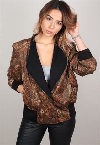 VINTAGE PAISLEY VELVET BOMBER JACKET ASM1845