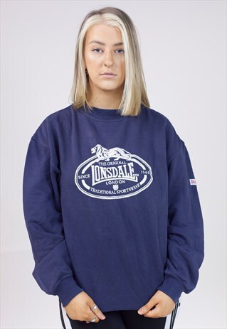 VINTAGE 90S LONSDALE LONDON NAVY SWEATSHIRT