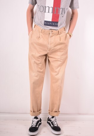 BURBERRY MENS VINTAGE TROUSERS W32 L32 BROWN 90S