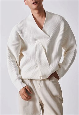 Men's V-neck twist design sweater A VOL.3