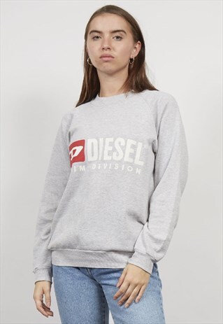 VINTAGE 90'S LIGHT GREY DIESEL SWEATSHIRT