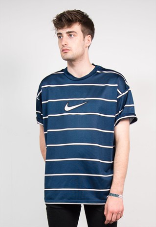 VINTAGE 90'S BLUE STRIPE NIKE T-SHIRT