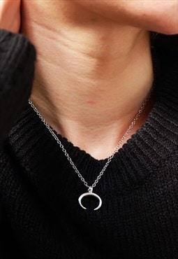 Horn Chain Necklace Women Sterling Silver Necklace