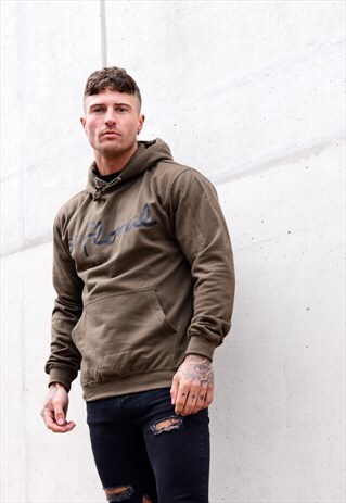 54 FLORAL LARGE GRAPHIC HOODY - KHAKI GREEN