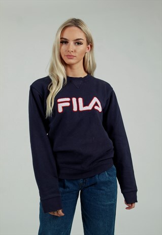 90S FILA SPELL OUT NAVY BLUE SWEATSHIRT