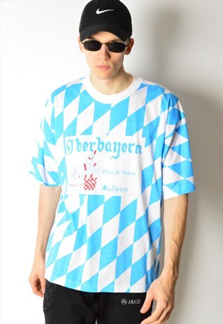 VINTAGE 90S BLUE CHECK T-SHIRT