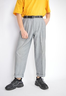 Vintage grey classic 80's suit trousers 