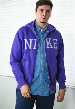 VINTAGE NIKE HOODIE SWEATSHIRT LOGO 90S L 21.6