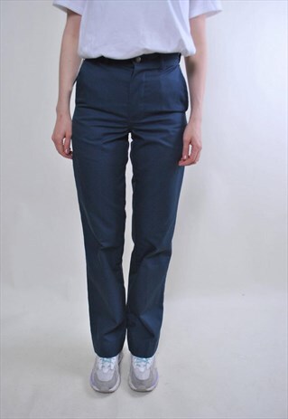 BLUE MINIMALIST DEADSTOCK UTILITY PANTS RETRO CHINO TROUSERS
