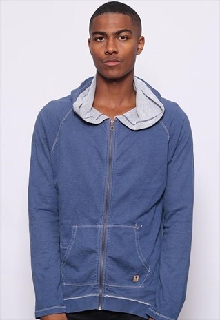 VINTAGE CHAMPION LOGO HOODIE BLUE
