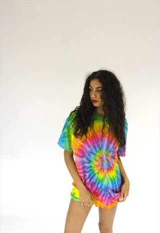 THE RAINBOW BURST TIE DYE SUMMER FESTIVAL OVERSIZED TEE