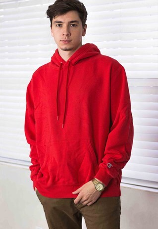 VINTAGE CHAMPION HOODIE SWEATSHIRT LOGO 90S L 21.7
