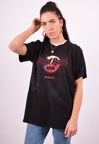 HARD ROCK CAFE WOMENS VINTAGE T-SHIRT TOP MEDIUM BLACK 90'S