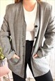 VINTAGE GREY BOXY OVERSIZED BUTTON 80'S BLAZER JACKET
