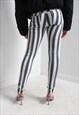 VINTAGE 90'S SKINNY FIT SLIM JEANS BLACK WHITE