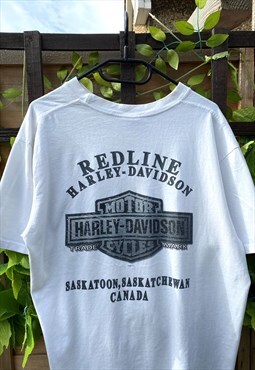 Retro Harley Davidson Y2K T-shirt white large Canada 