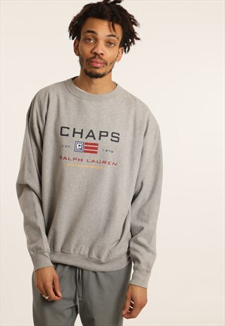 VINTAGE CHAPS RALPH LAUREN PRINTED SPELLOUT SWEATSHIRT
