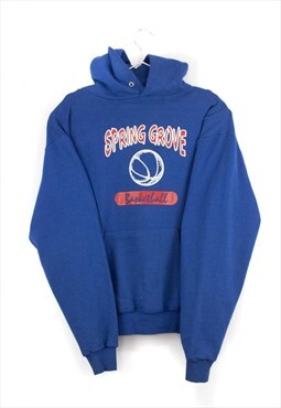 Vintage Spring Grone Basketball Hoodie in Blue M