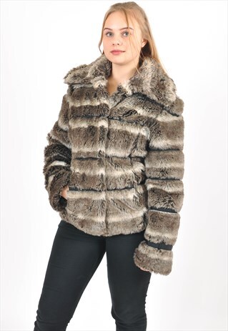 VINTAGE 80'S FAUX FUR COAT