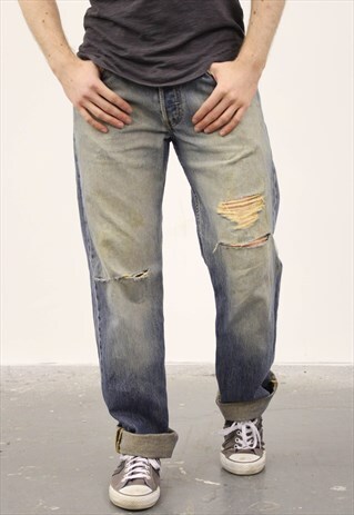 VINTAGE BLUE LEVI'S 501 PAINT JEANS