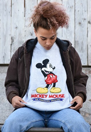 GREY MICKEY MOUSE EMBROIDERED SWEATSHIRT / JUMPER
