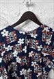 RETRO 70S MINI FLORAL DRESS - S