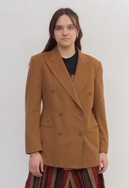 Vintage Women's L Blazer Jacket Wool Coat Double Breasted