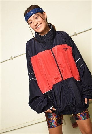 90S RETRO ATHLEISURE SHELL OVERSIZED DADS BOMBER JACKET