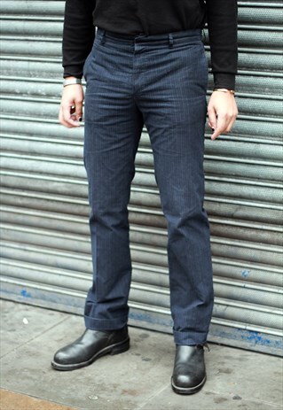 A.P.C NAVY STRIPED TROUSERS