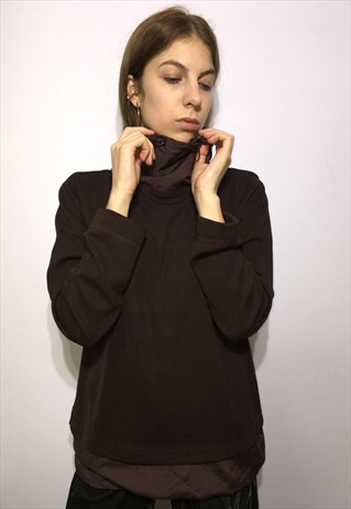 VINTAGE 80' BEAUTIFUL COOL BROWN TURTLENECK