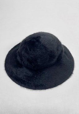 70's Vintage Ladies Black Felt Hat