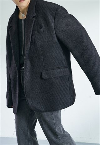 Men's Oversized Twill Texture Suit Jacket A VOL.6