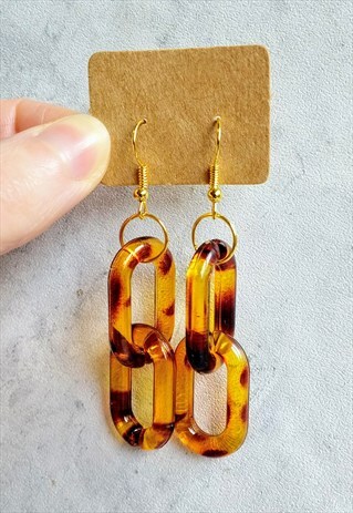 CLASSIC TORTOISESHELL RETRO ACRYLIC EARRINGS