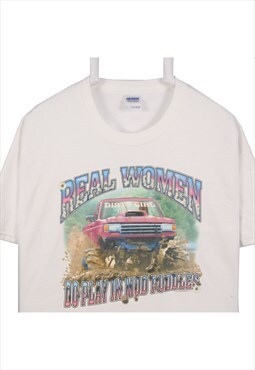 Vintage 90's Gildan T Shirt Racing Women Short Sleeve