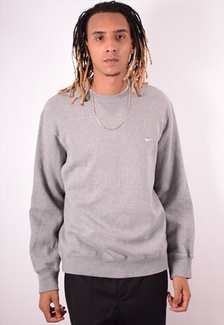 NIKE MENS VINTAGE SWEATSHIRT JUMPER LARGE GREY 90S