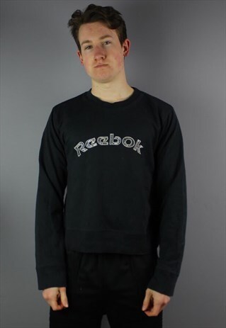 VINTAGE REEBOK SWEATSHIRT IN NAVY WITH EMBROIDERY