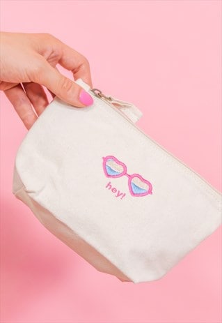 Slogan & sunglasses makeup bag