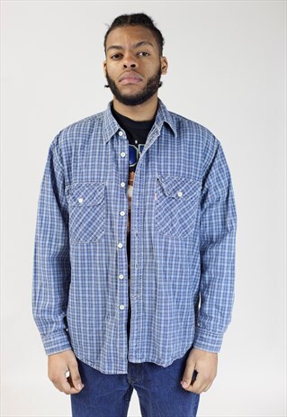 VINTAGE LEVI'S BLUE CHECK SHIRT
