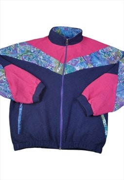 Vintage Jacket Fleece Retro Pattern Multi Medium