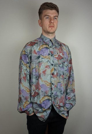 PURE SILK PATTERNED SHIRT