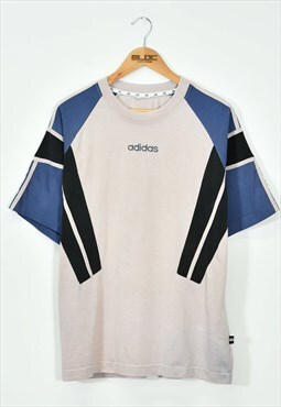 Vintage Adidas T-Shirt Beige Medium
