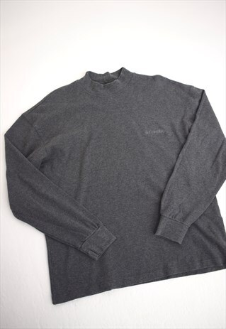 VINTAGE 90S COLUMBIA GREY MOCK NECK LONG SLEEVE TOP