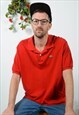 VINTAGE 90S LACOSTE POLO SHIRT RED UNISEX SIZE XL